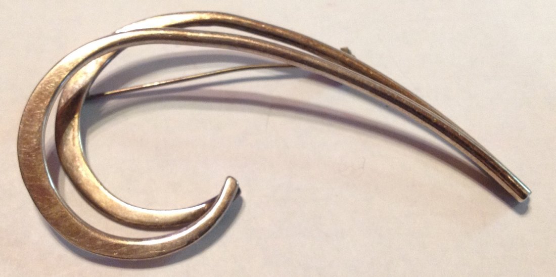 Estate vintage Sterling large Mexico modernist brooch (1 of 5)