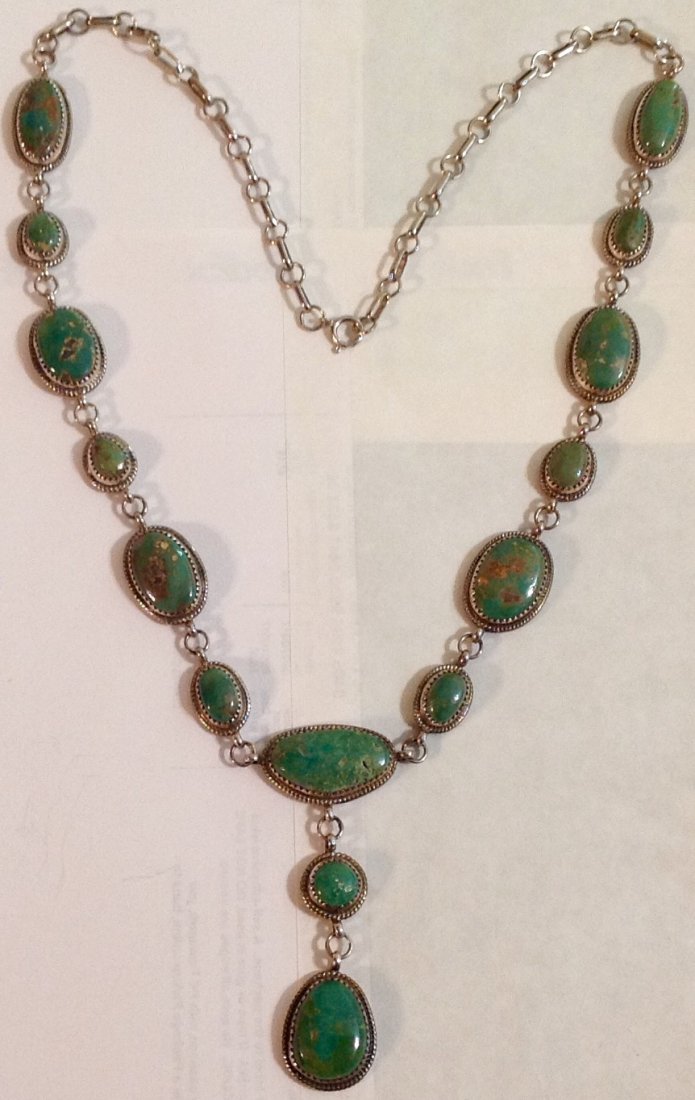 Native American Sterling Royston turquoise necklace (1 of 6)