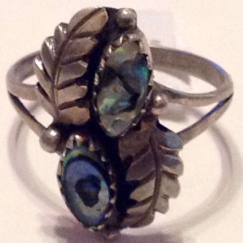 Native American Navajo Sterling abalone ring (1 of 5)