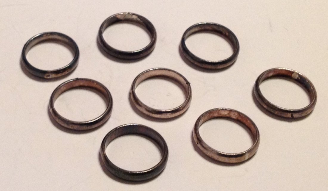 Estate vintage Sterling 925 silver assorted band rings (1 of 4)