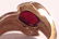 Vintage estate 14k gold garnet diamond ring - 3