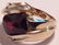 Vintage estate 14k gold garnet diamond ring - 4