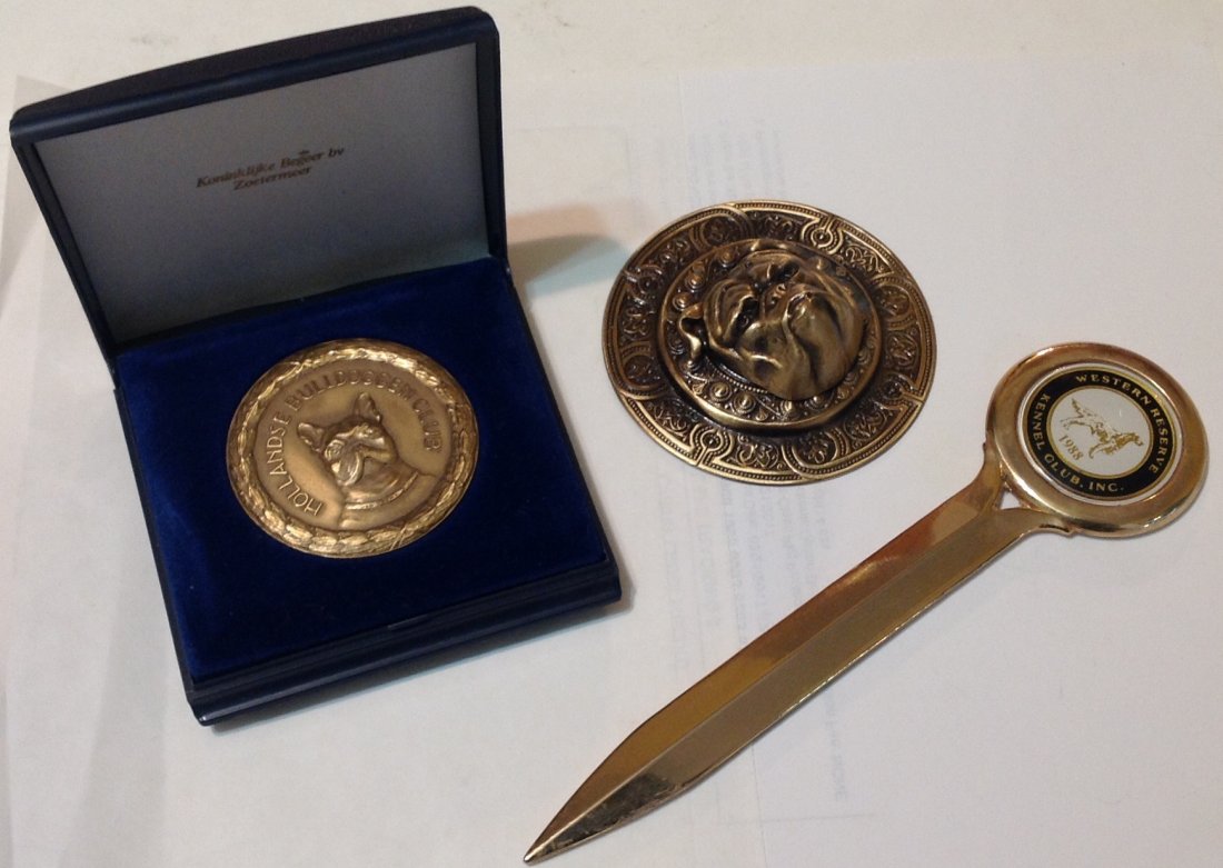 Estate lot of vintage Bulldog kennel assorted  medals (1 of 5)