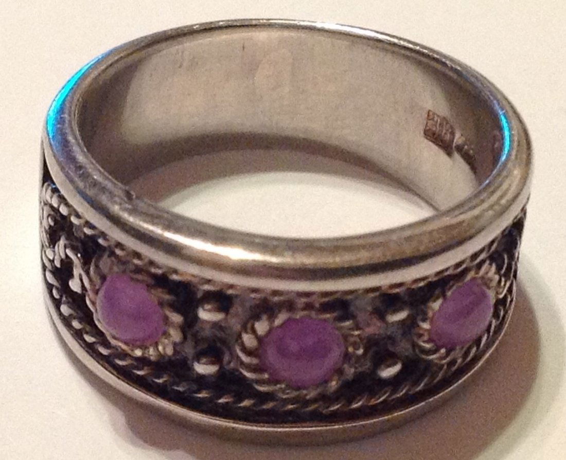 Estate vintage Sterling silver fine gemstone ring (1 of 4)