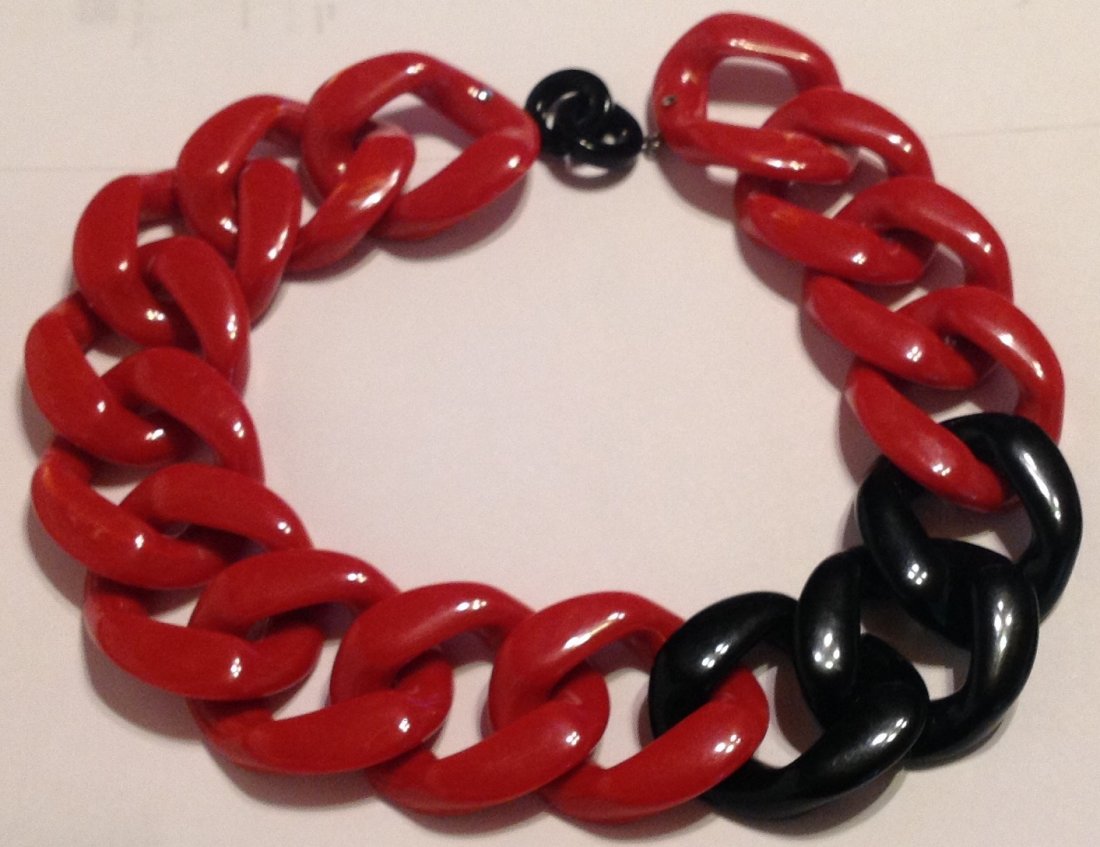 Vintage huge lucite Cuban link choker necklace (1 of 4)