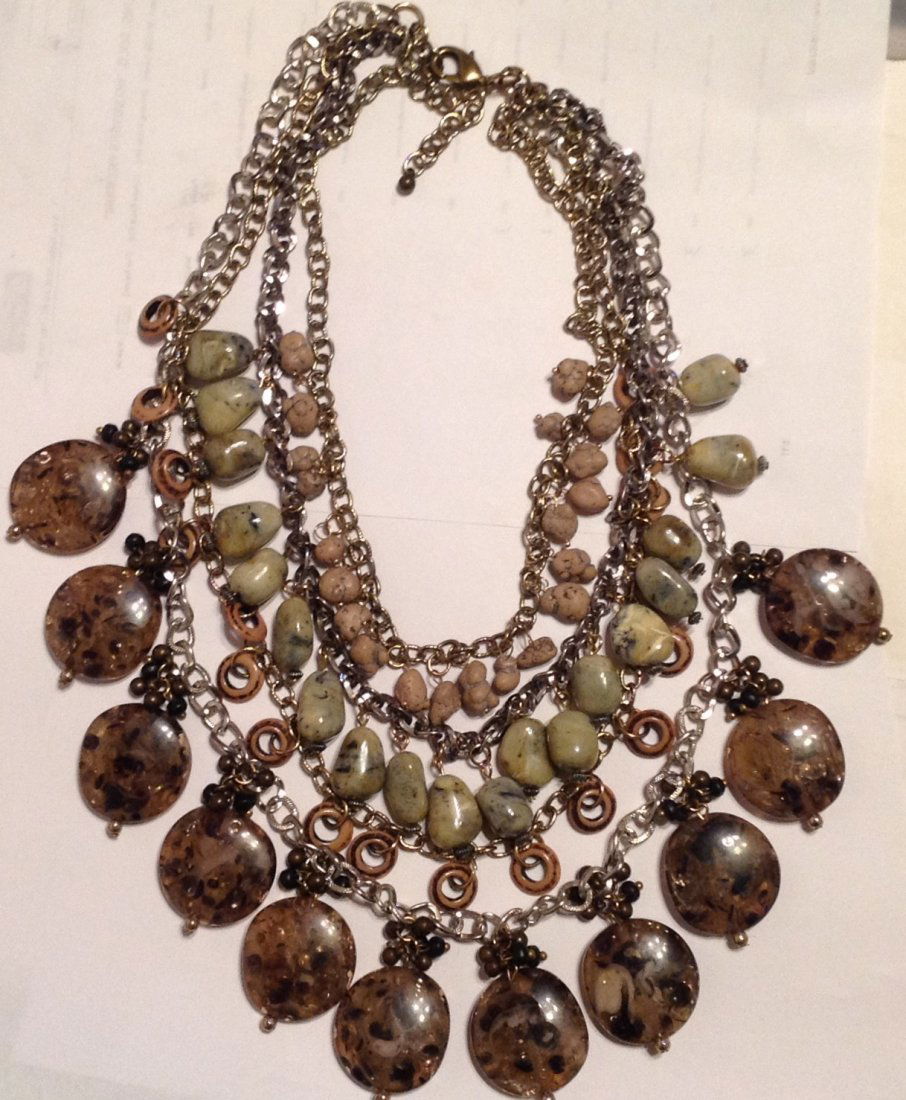 Vintage estate assorted stonest multi strand necklace (1 of 5)