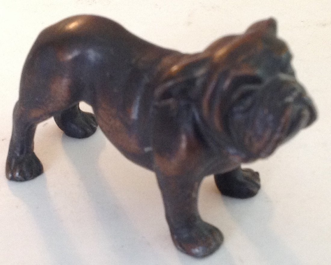 Estate antique bronze French bulldog figurine (1 of 4)