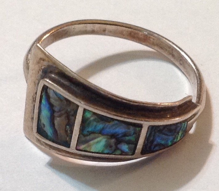 Estate native Sterling Silver taxco Mexico abalone ring (1 of 3)