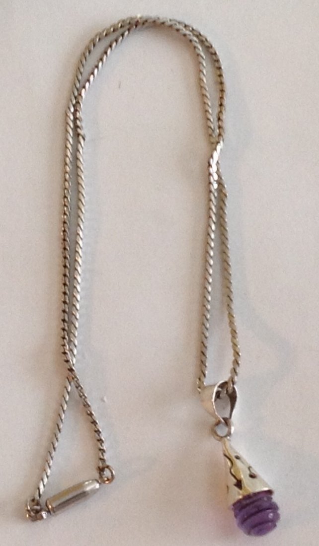 Estate vintage Sterling amethyst 925 pendant necklace (1 of 3)