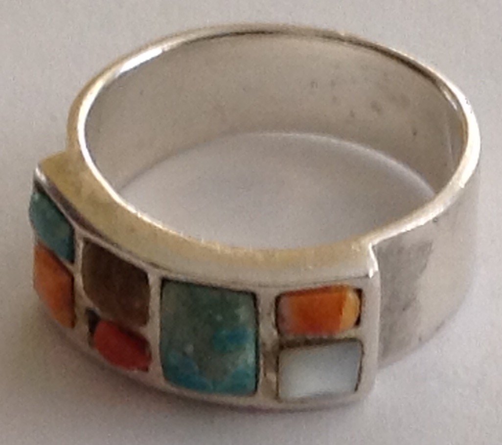 Estate antique Sterling silver multi stone ring (1 of 3)