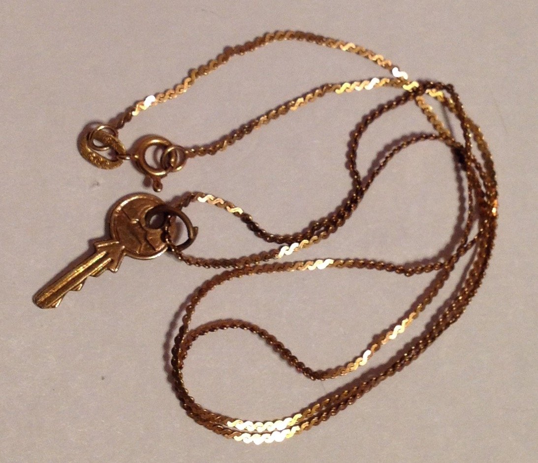 Estate antique 18k gold chain 14k pendant necklace (1 of 3)