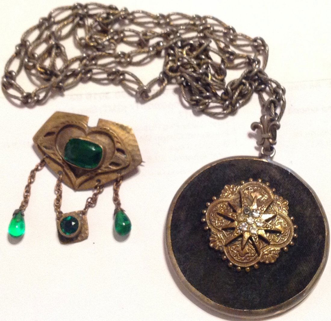 Estate antique Victorian pendant and brooch lot (1 of 4)