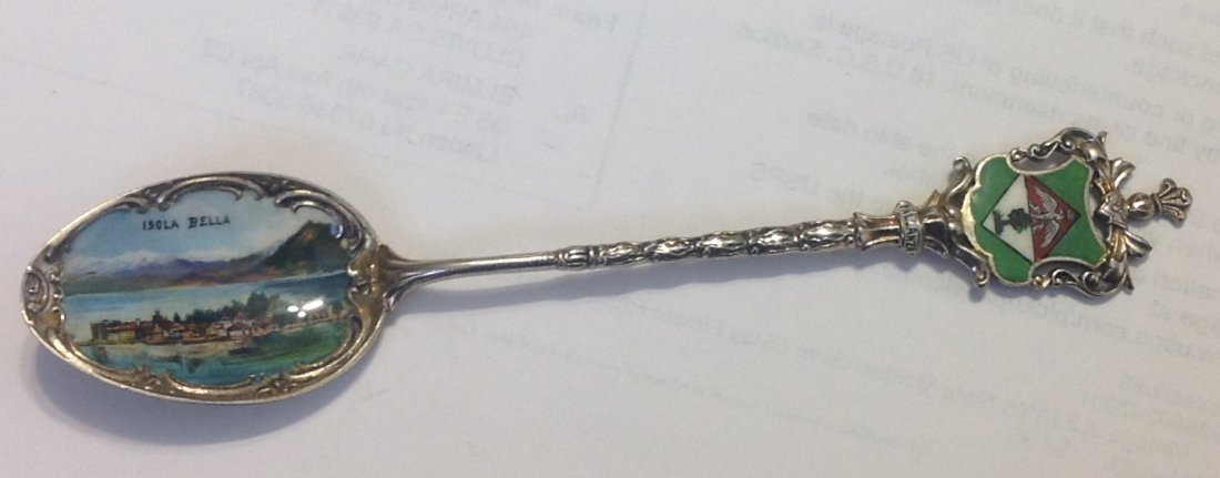 Estate Vintage sterling silver enamel spoon (1 of 3)