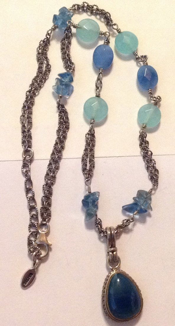 Estate Barse Sterling silver agate chalcedony necklace (1 of 3)