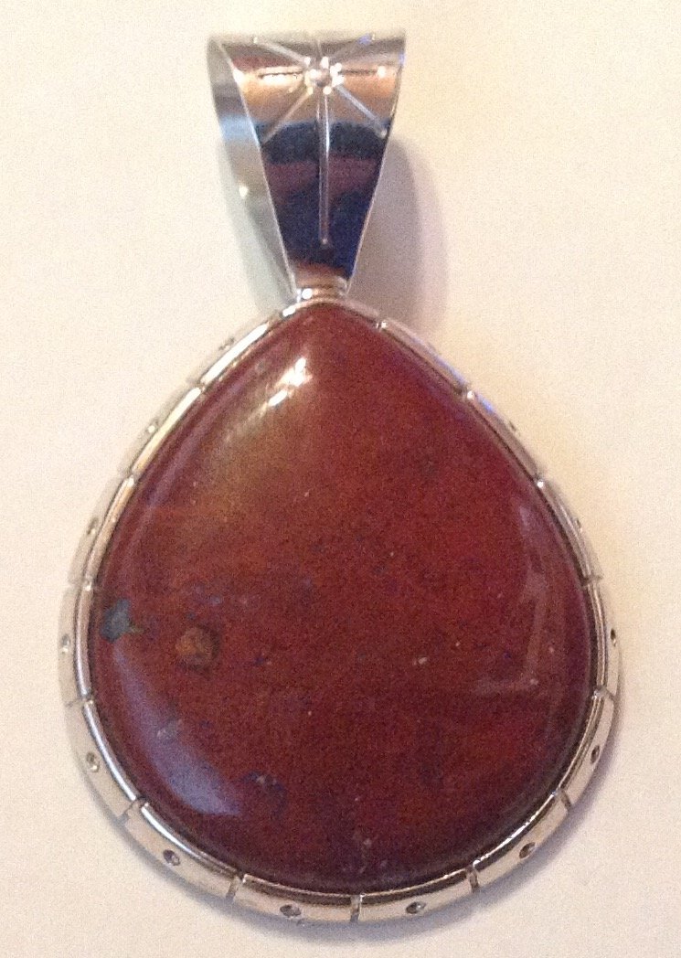 Estate Native Jay King sterling red jasper pendant. (1 of 3)