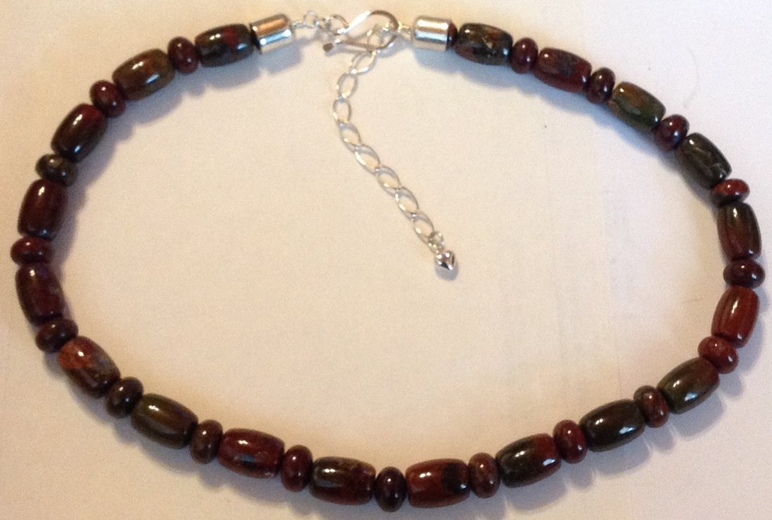 Estate Native Jay King sterling jasper bead necklace (1 of 4)