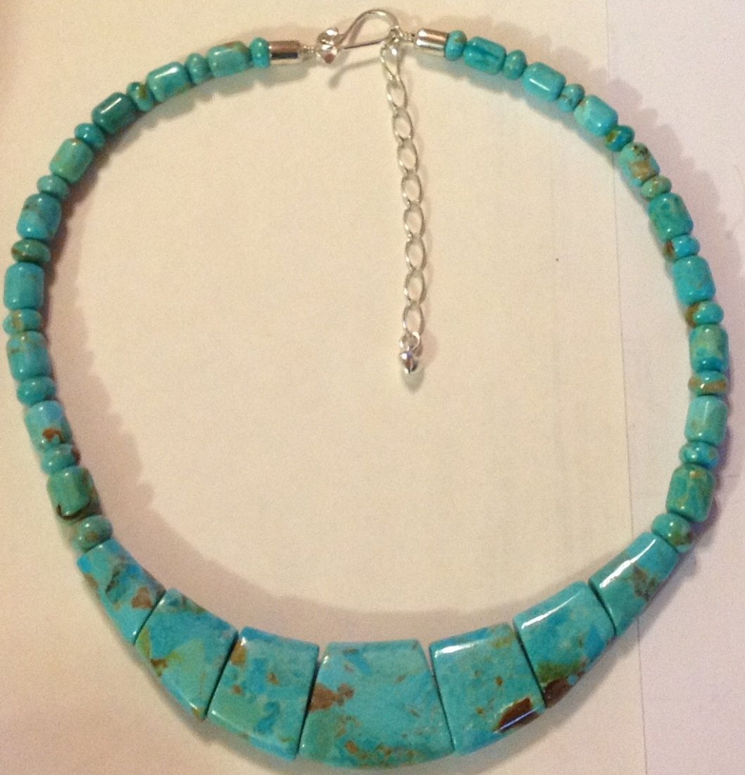 Estate Native Jay King sterling turquoise bead necklace (1 of 4)