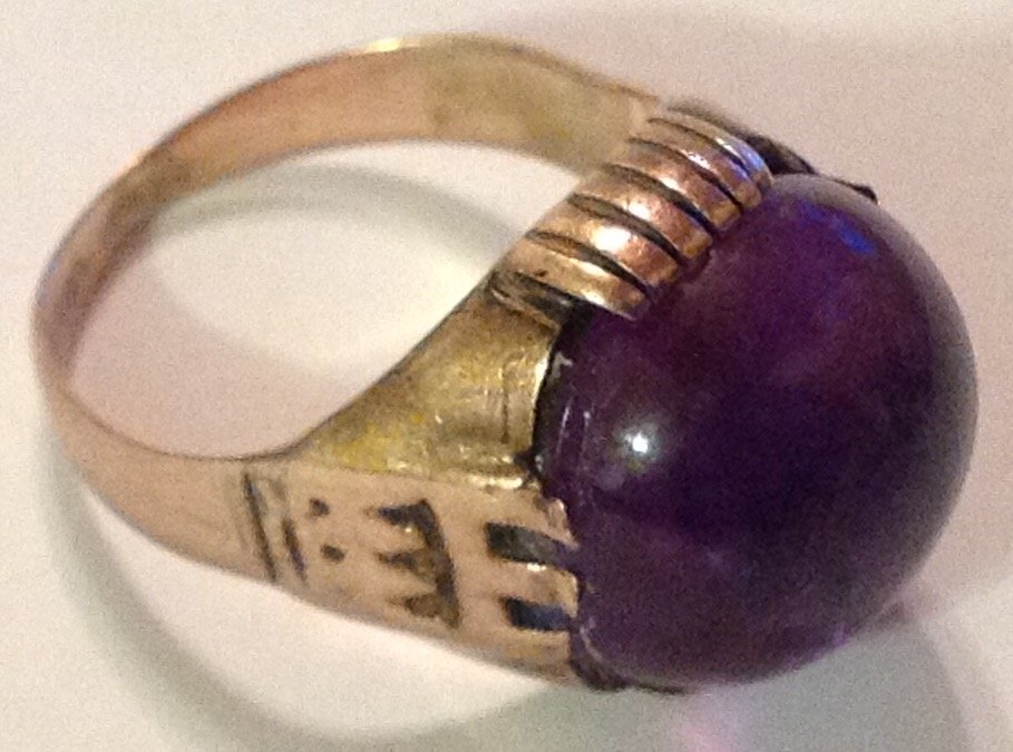 Estate antique 10k gold amethyst Handmade ring (1 of 4)