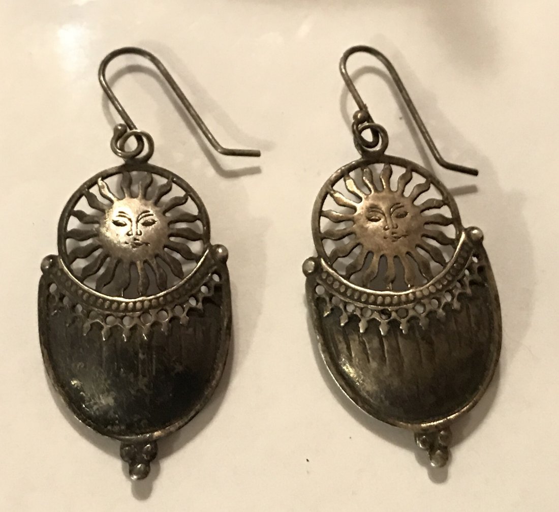 Estate antique Sterling silver French hook earrings (1 of 3)