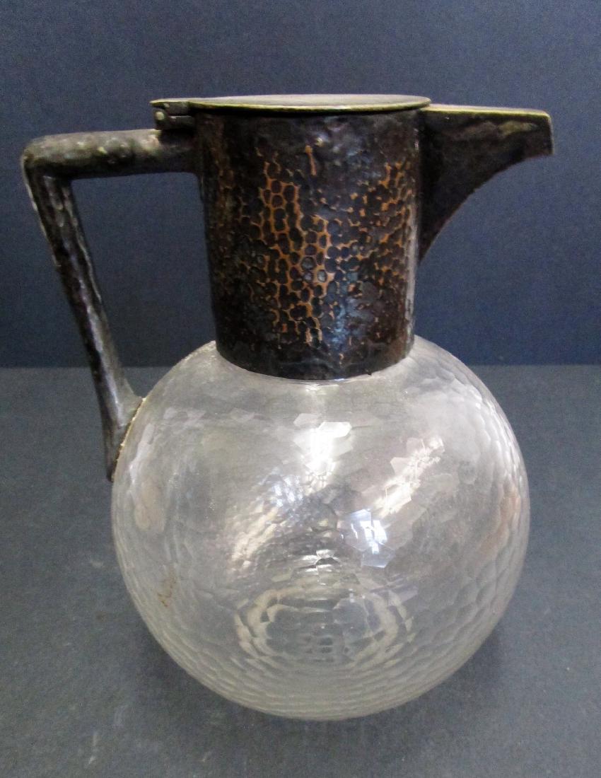 Glass pitcher w/silver plate handle (1 of 1)