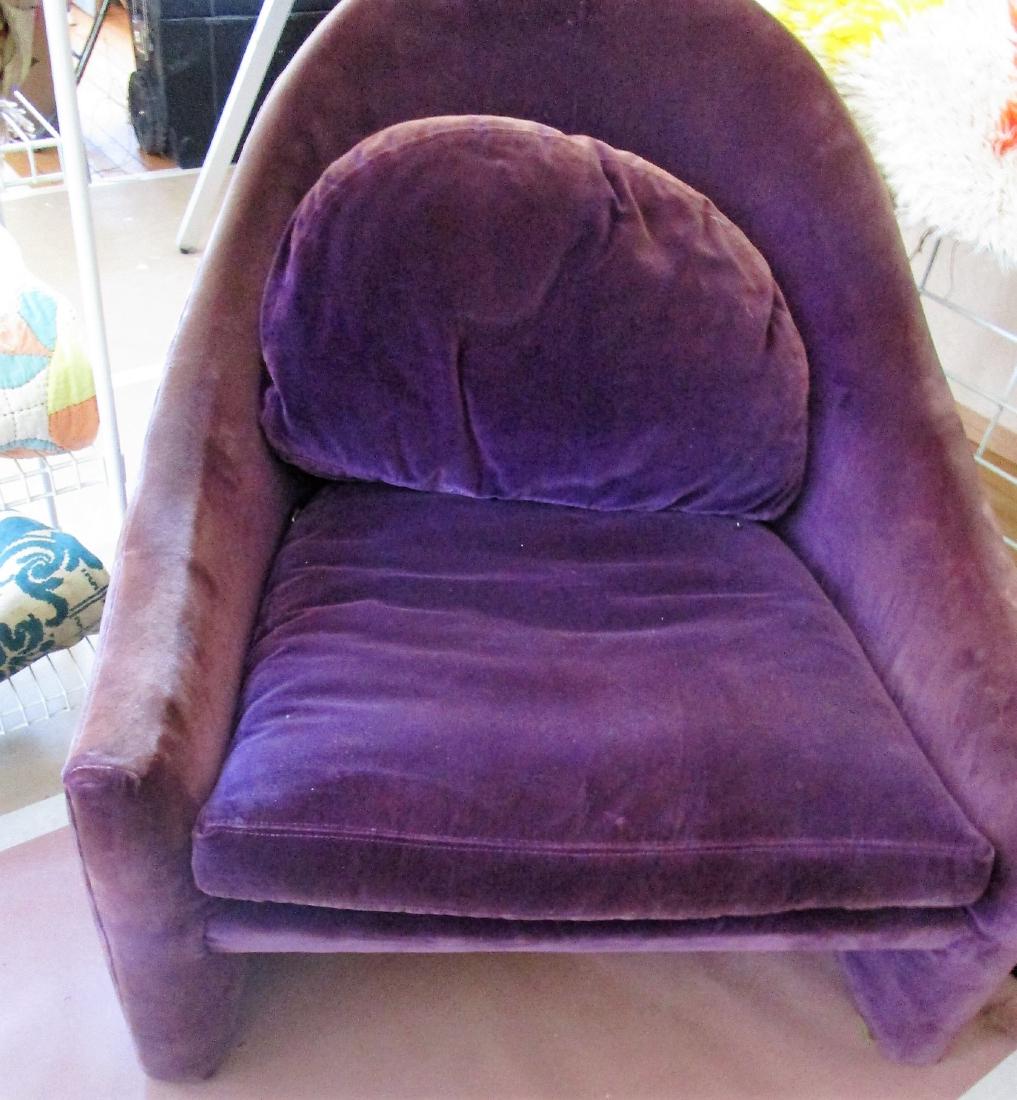 Purple Velvet Retro Chair - Maker Thayer Coggin Inc.: Purple Velvet Retro Chair - Maker Thayer Coggin Inc. Mfg.