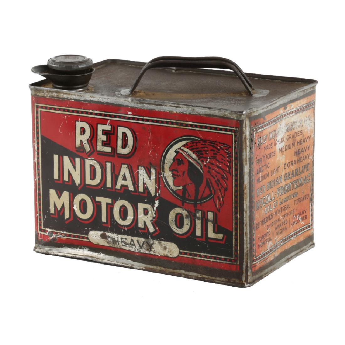 Early Lithographed Tin 1 Imp Gallon Red Indian Motor (1 of 9)