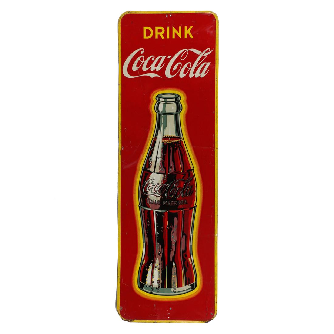 1948 Canadian Embossed Tin Coca-Cola Vertical Bottle (1 of 3)