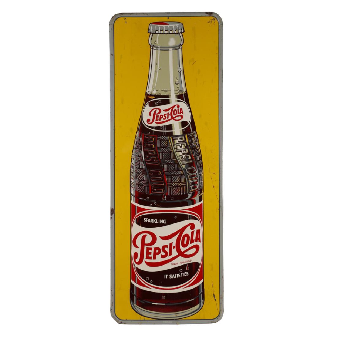 1954 Canadian Embossed Tin Pepsi-Cola Vertical Bottle (1 of 4)