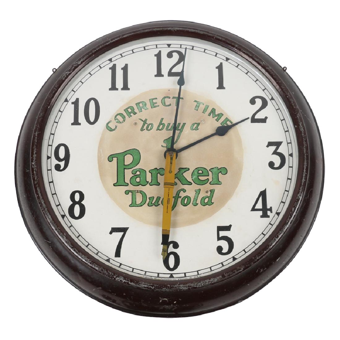 Rare Parker Duofold Fountain Pen Clock w/ Figural (1 of 8)