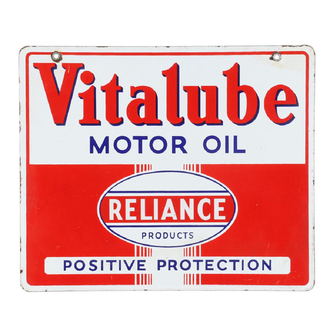 1957 Canadian 2-Sided Porcelain Reliance “Vitalube” (1 of 4)