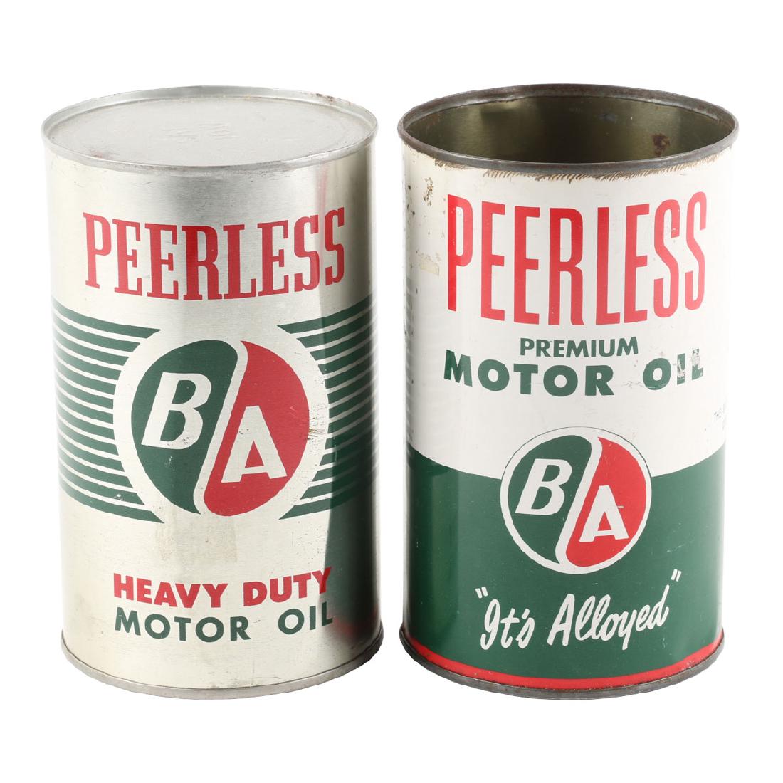Pair (2) British-American B-A Peerless Motor Oil (1 of 10)