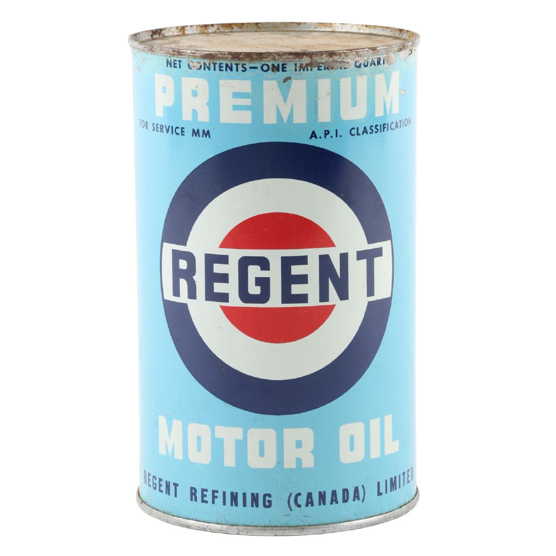 Regent Premium Motor Oil Imperial 1 Quart Tin Litho Can (1 of 7)