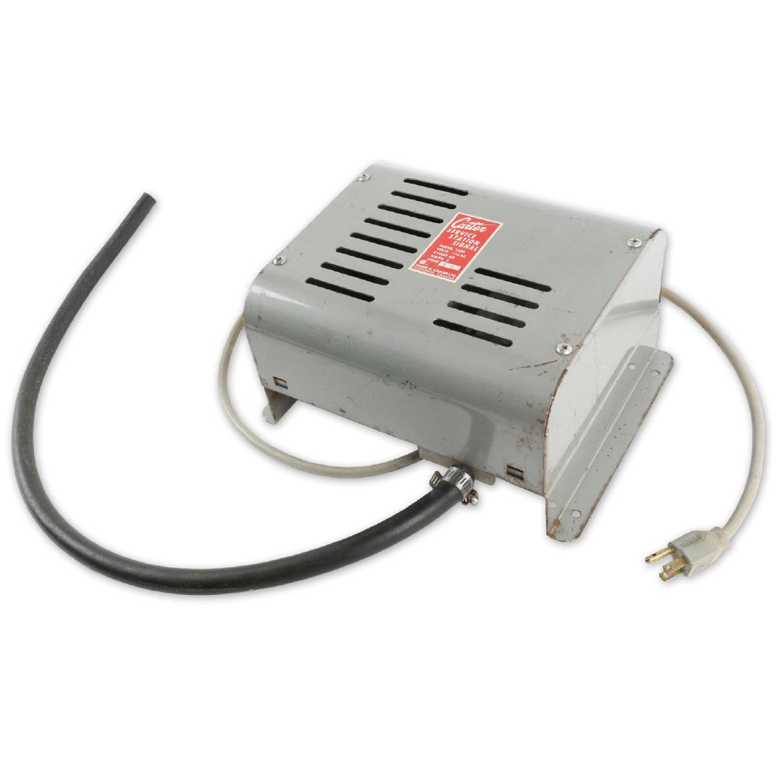 1950's “Carter Service Station Signal” Model 1500: Model 1500 service station signal made by James B. Carter Ltd of Winnipeg, Canada. This signal rings a bell to alert an attendant when the pneumatic rubber hose is crossed by vehicles approaching the 