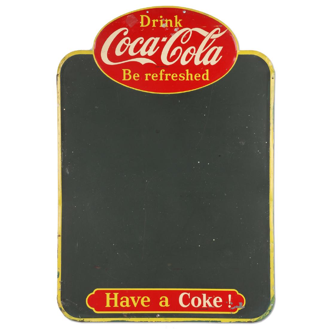 Canadian 1957 Coca-Cola Tin Litho Chalkboard Sign (1 of 5)