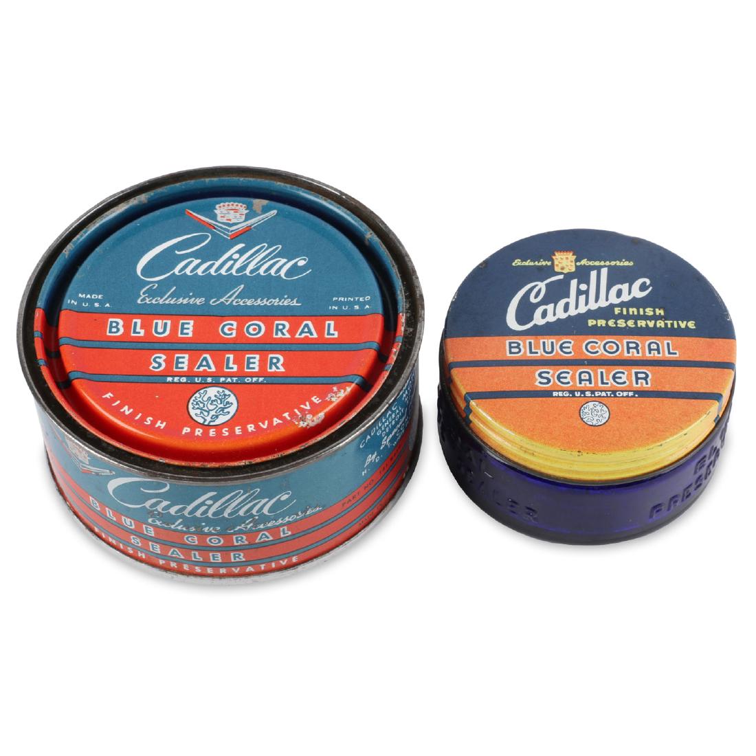 Pair (2) 1940s/50s Cadillac Blue Coral Sealer (1 of 10)