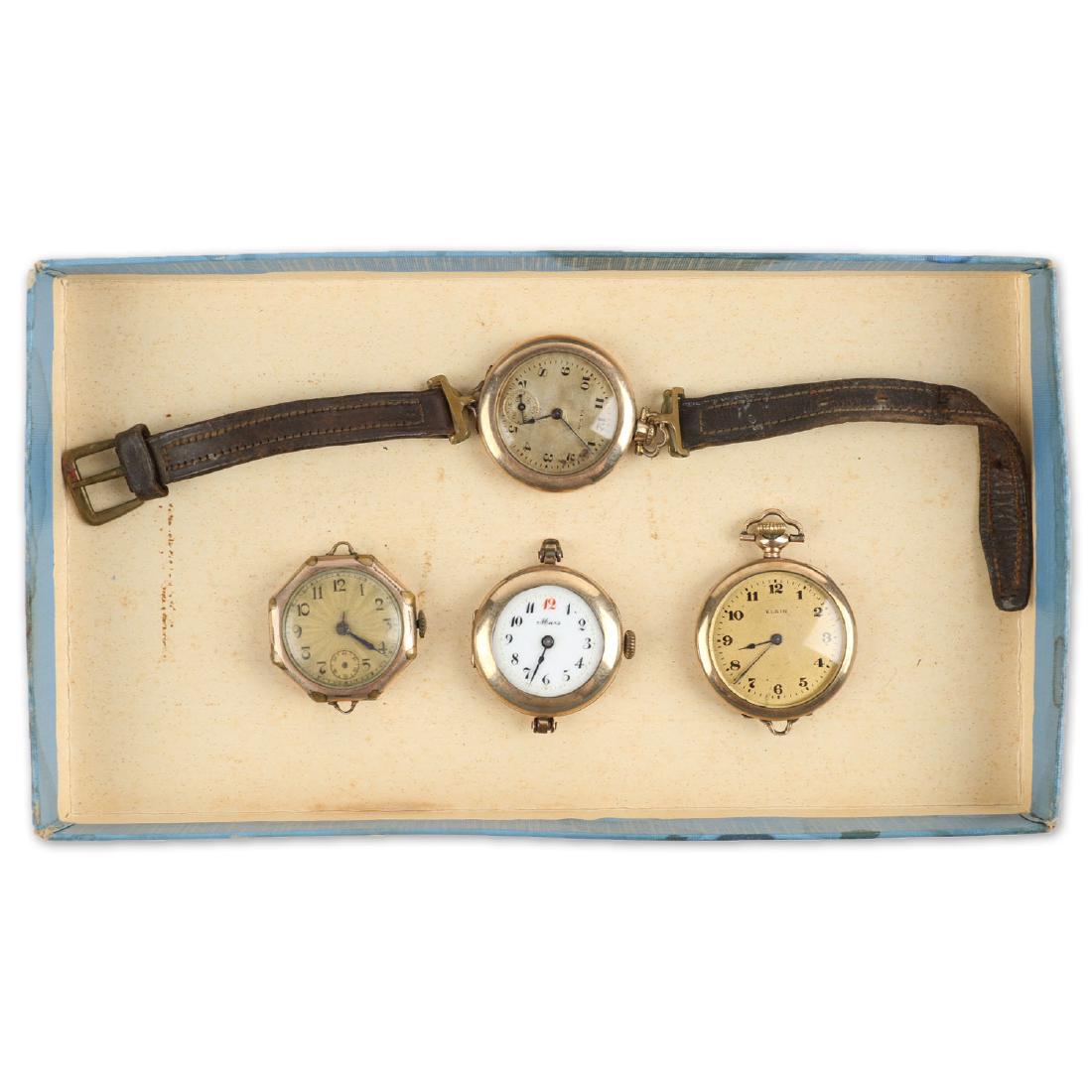 Four (4) Gold Filled Elgin, Mars & Rolex Unicorn (1 of 8)