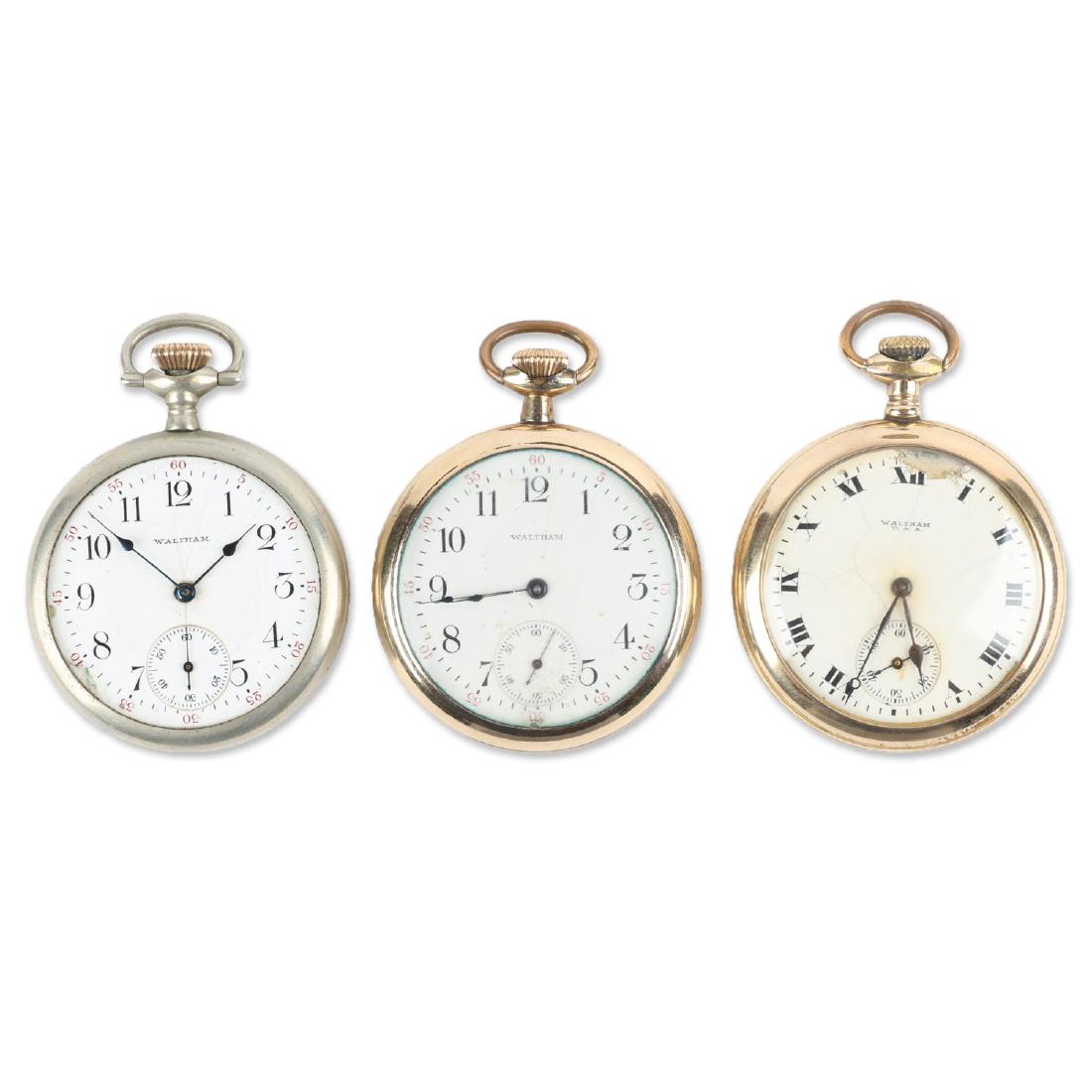 Three (3) 16S Waltham Pocket Watches (1 of 9)