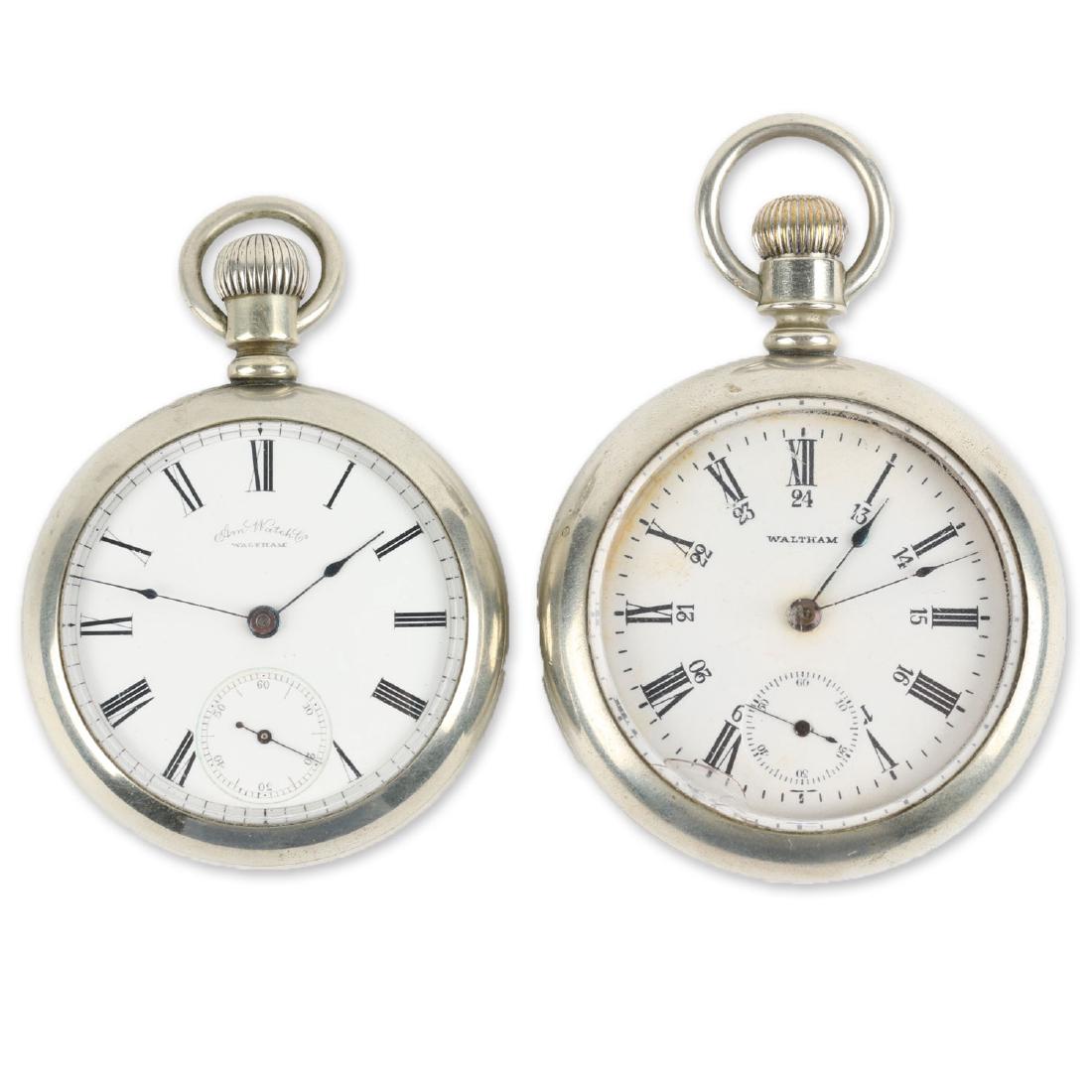 Two (2) Nickel 18S 1883 Model Waltham Pocket Watches (1 of 8)