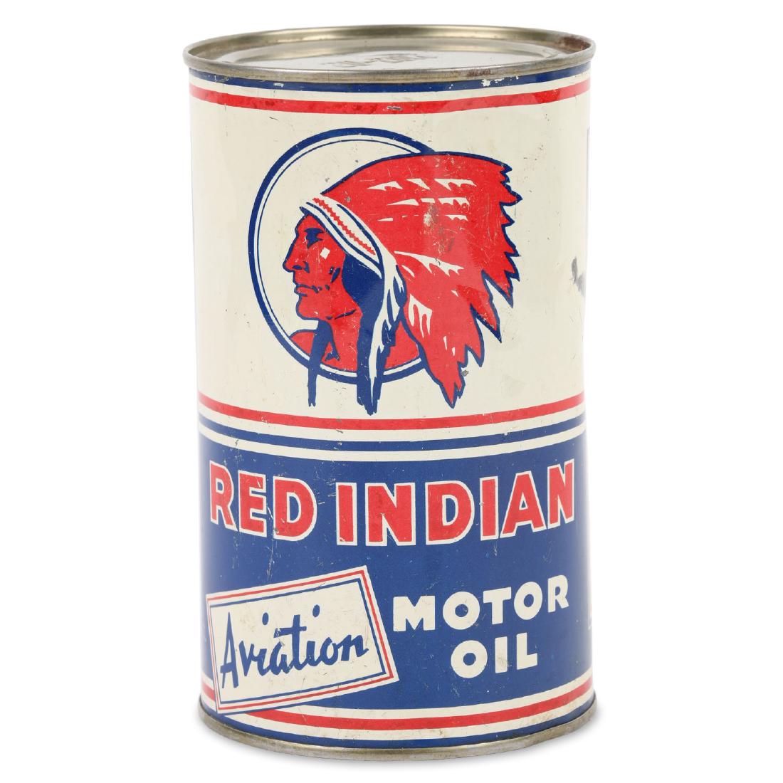 1 Imp. Quart Red Indian “Aviation” Motor Oil Can (1 of 6)