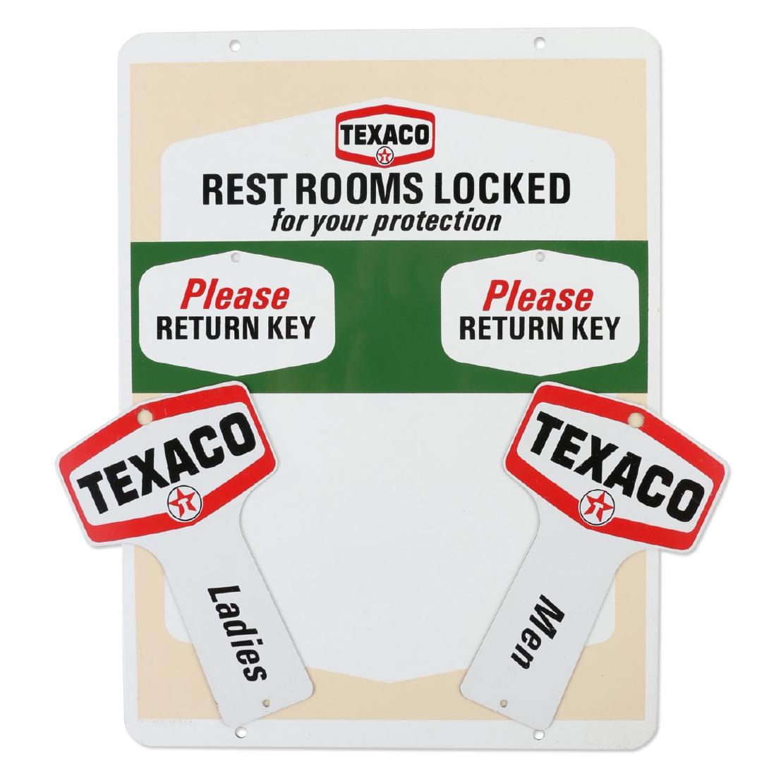 2-Sided Hanging Texaco Washroom Key Hanger Sign (1 of 5)
