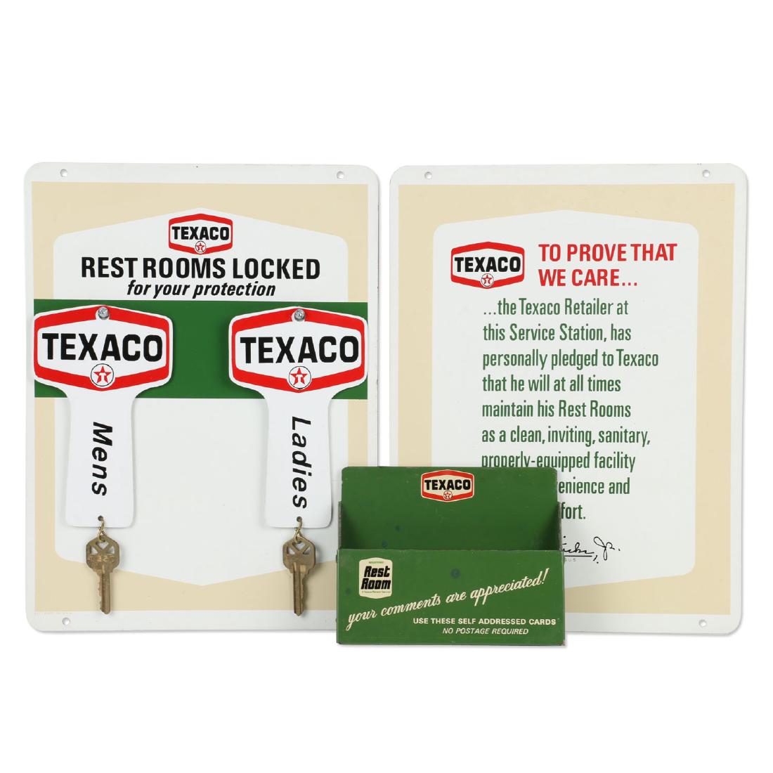 Pair (2) Texaco Rest Room Signs & Comment Slip Box (1 of 8)