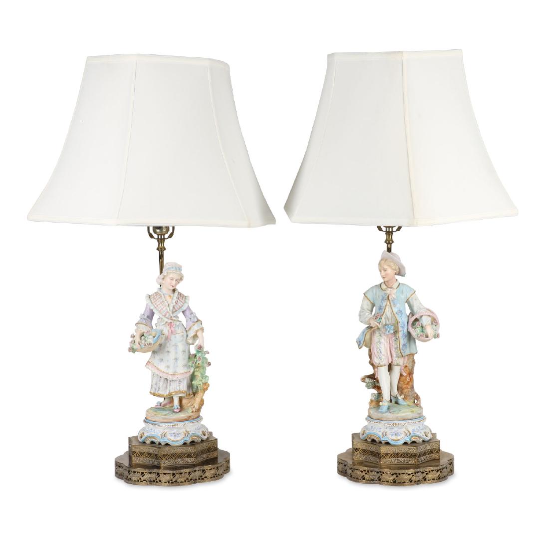 German Bisque Porcelain Lamps (1 of 10)