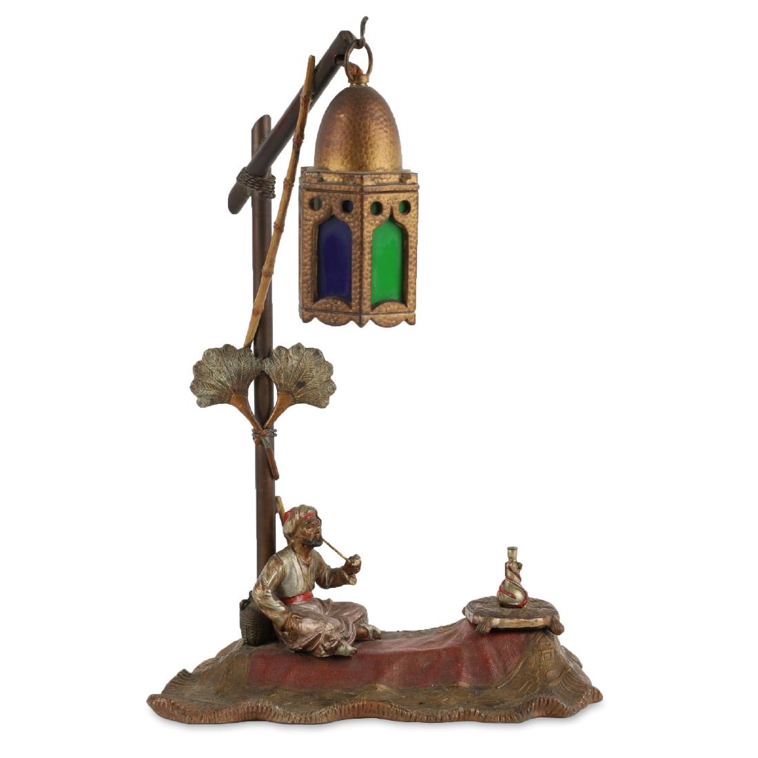 Bergman-Style Spelter Desk Lamp (1 of 8)