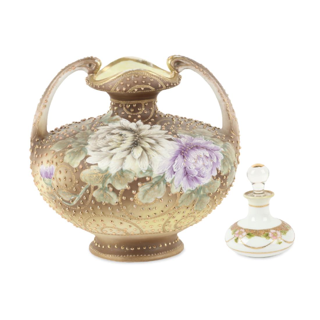 Nippon Beaded Porcelain Vase, Perfume (1 of 12)