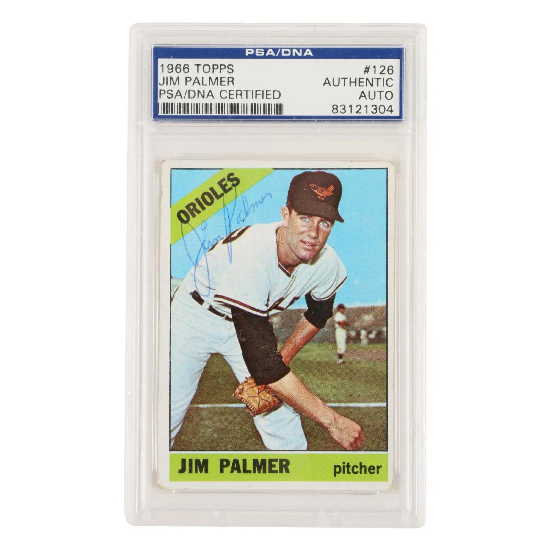 1966 Topps #126 Jim Palmer Signed Baseball Card (1 of 2)