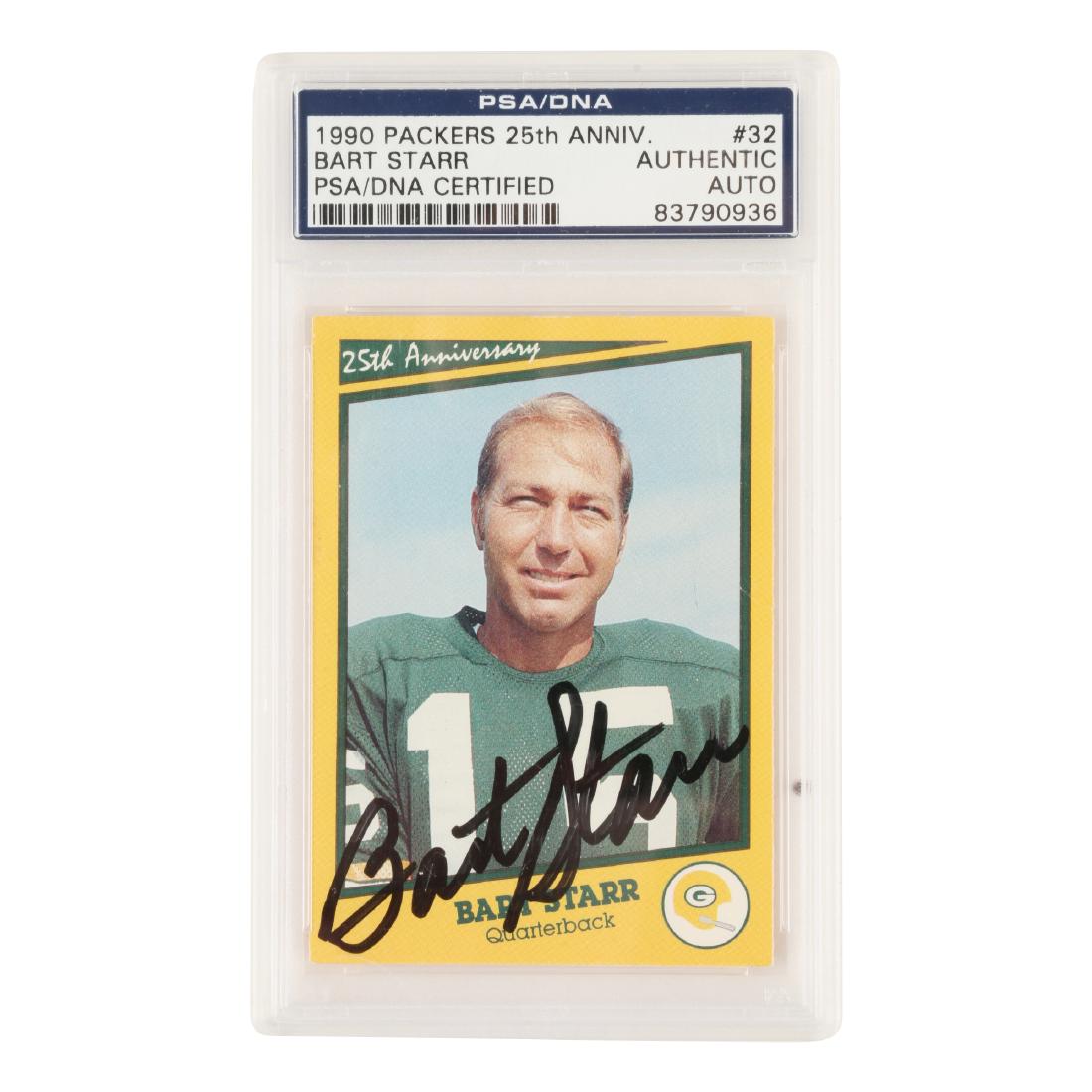Bart Starr Signed Football Card (1 of 2)