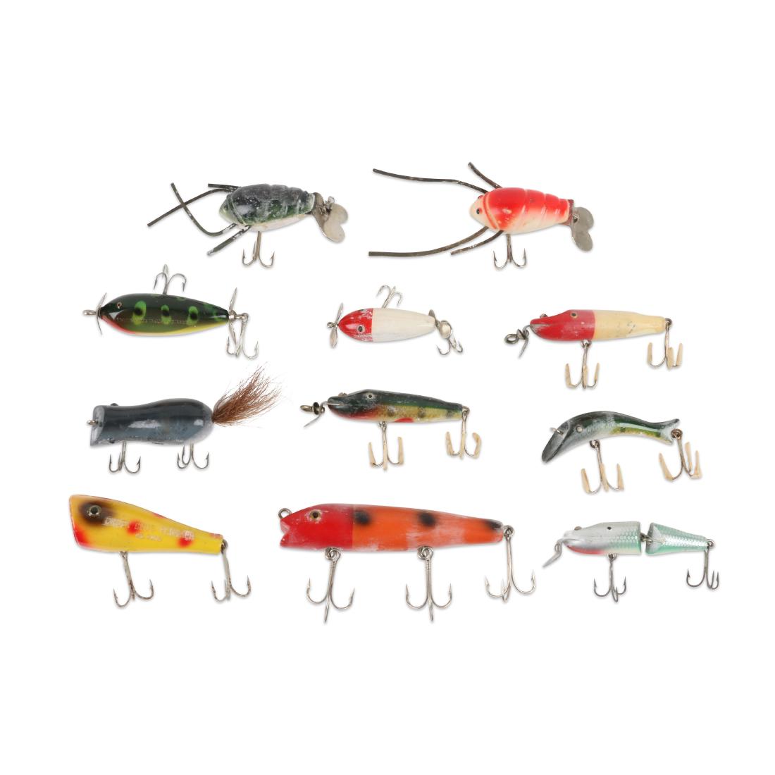 Mixed Lot of 11 CCBC Lures: Creek Chub Bait Company, United States. Material: Plastic. Quantity: 11. Grade: G. 1.75" - 3.75" each. Est. $75-100.