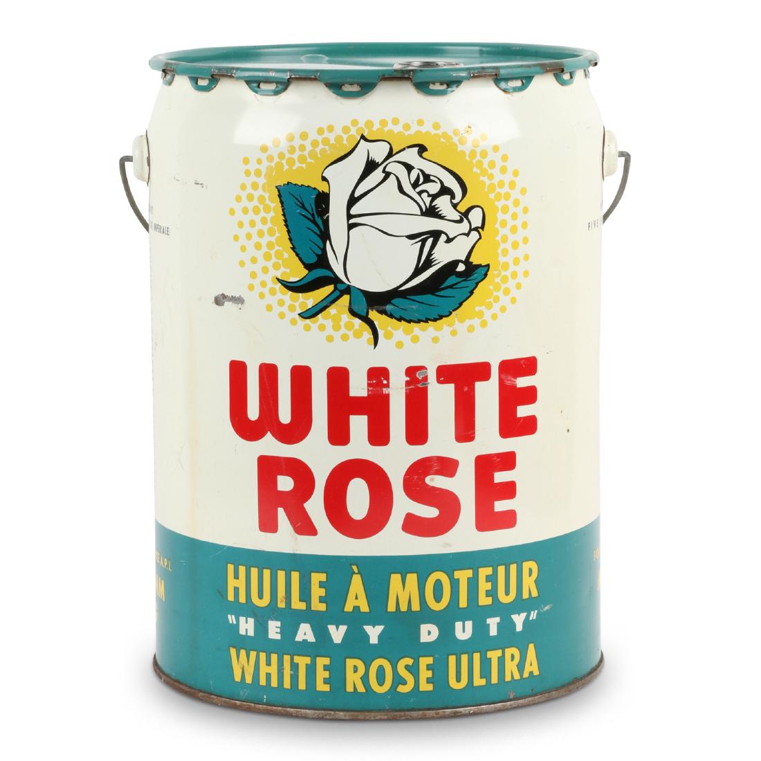 White Rose "Ultra" 5 Gal Motor Oil Tin (1 of 7)