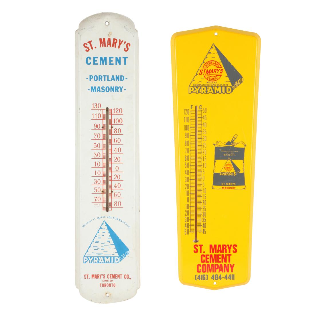 St. Mary's Cement Tin Litho Thermometers (1 of 13)