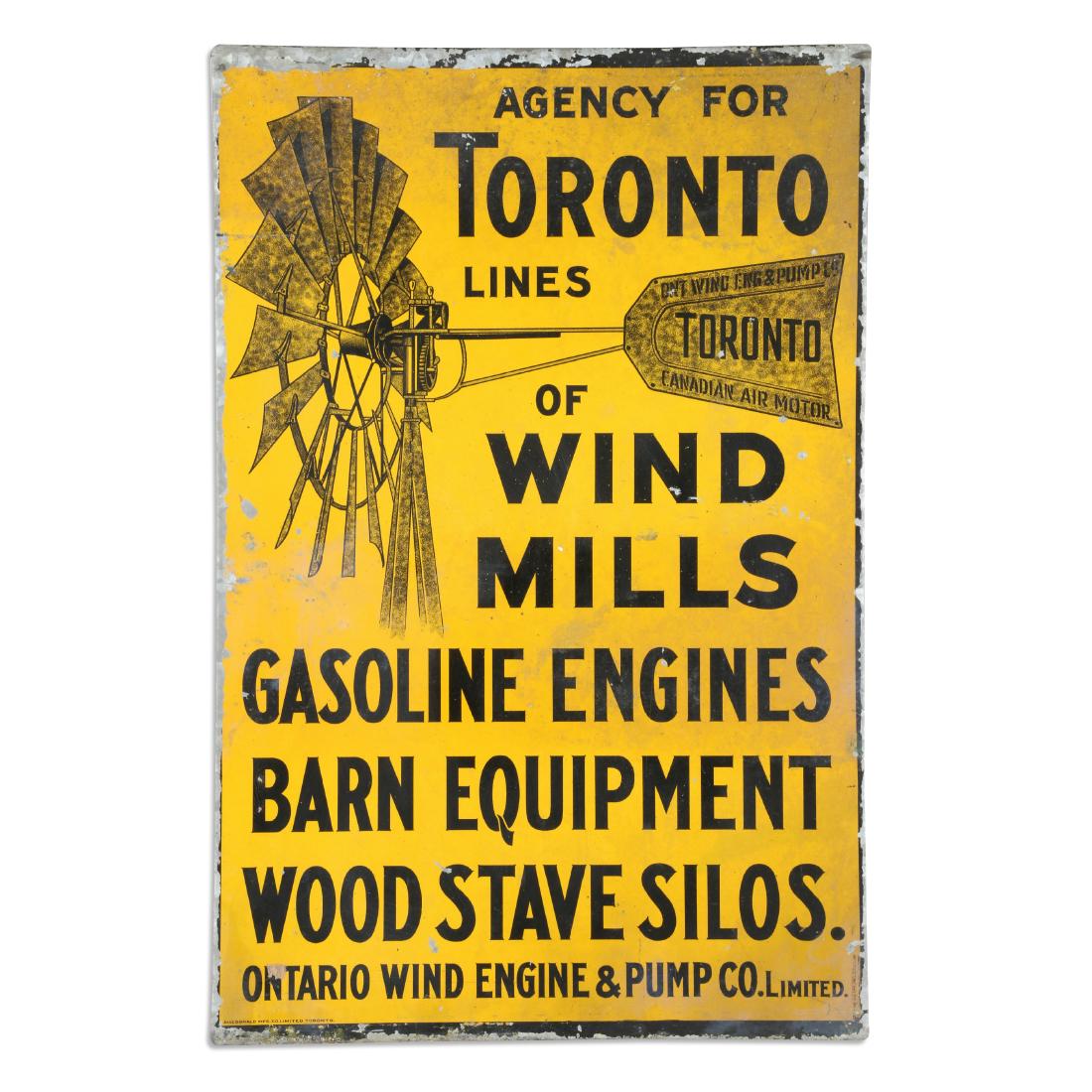 Toronto Wind Mills Tin Litho Sign (1 of 5)